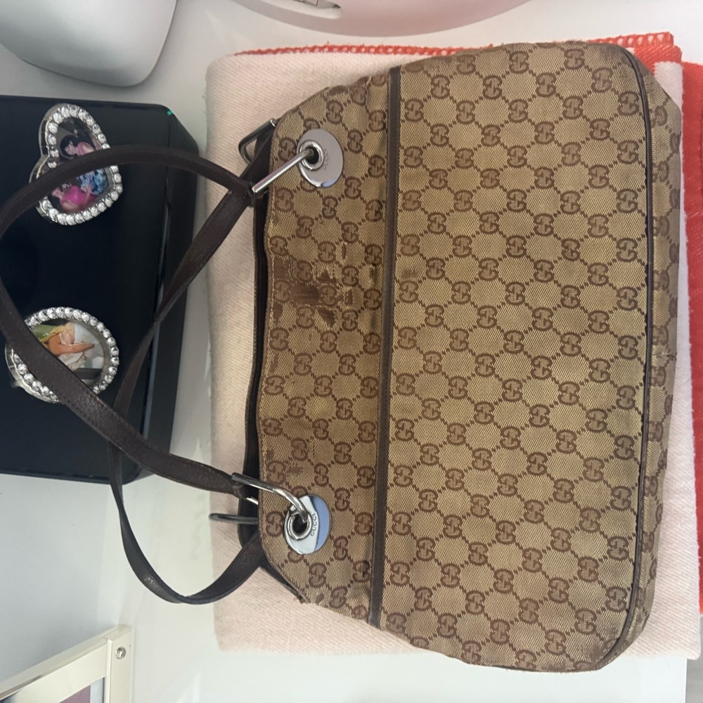 Gucci Tan and Brown Signature Tote